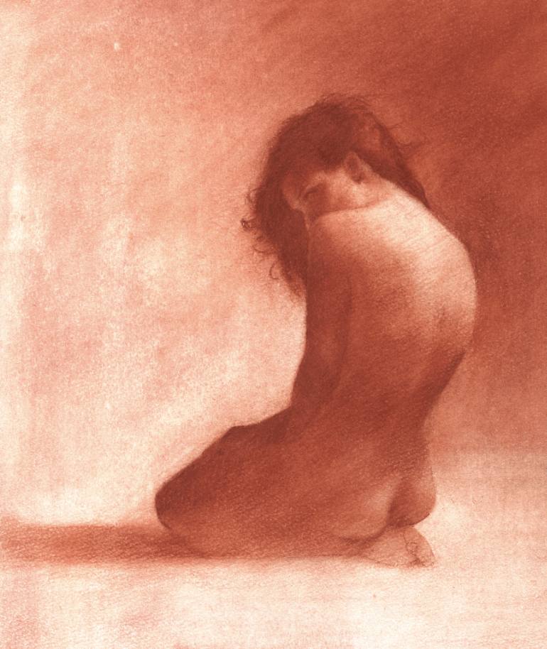 770x914 Untitled - Red Chalk Drawing
