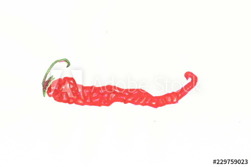 500x334 drawing with watercolors hot red chili peppers - Red Chili Drawing
