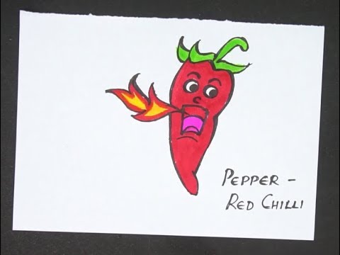 480x360 how to draw a red chili pepper step - Red Chili Drawing