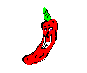 300x250 red chili pepper with a happy face on it drawing - Red Chili Drawing