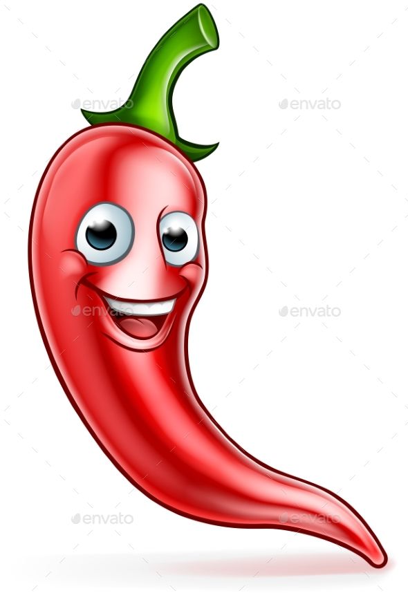 590x858 a cute red chilli pepper cartoon character mascot graphics - Red Chili Drawing