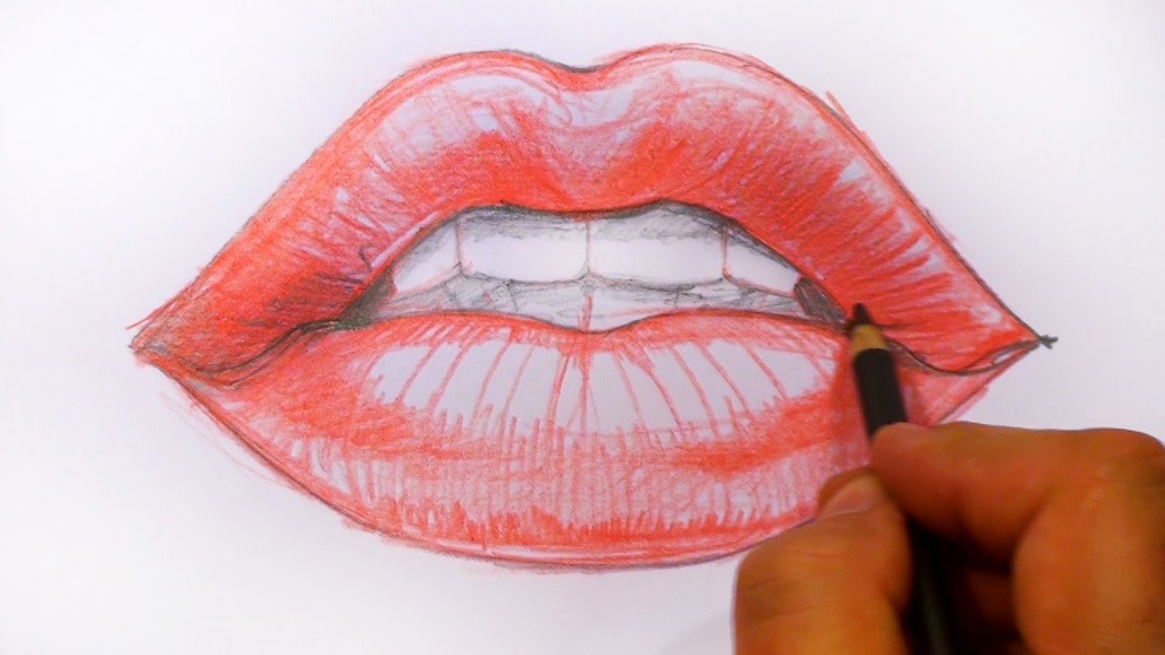 1280x720 How To Draw Red Lips - Red Drawing