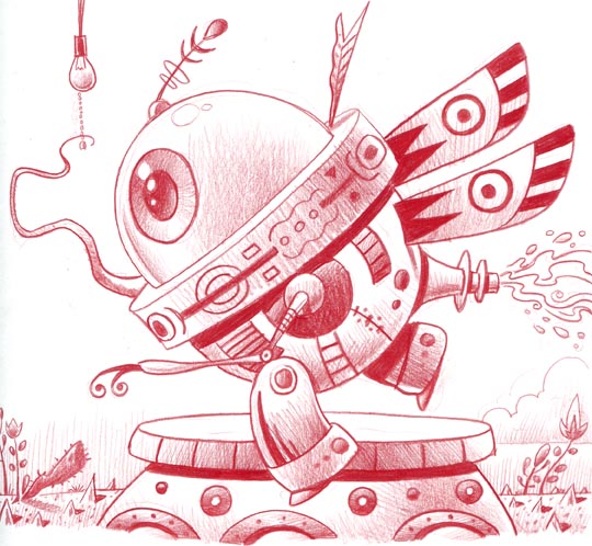 540x498 Mike Cressy Art New Red Pencil Sketch Risky Bet - Red Drawing Pencil