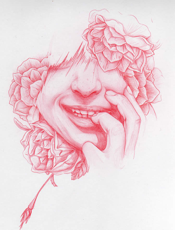 728x956 Roses Are Red - Red Drawing Pencil