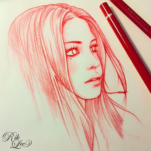 500x500 Rik Lee Red Drawing - Red Drawing Pencil