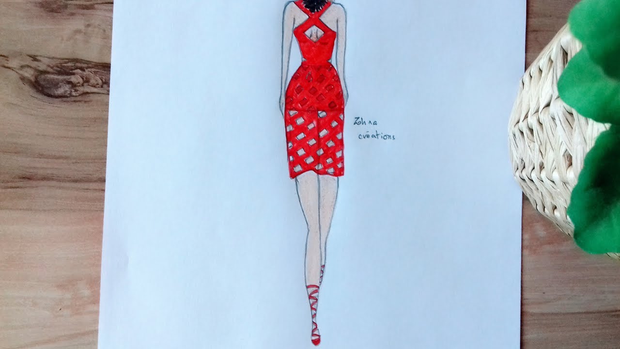 1280x720 How To Draw Red Dress - Red Dress Drawing