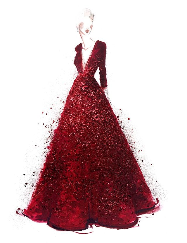 Red Dress Drawing at PaintingValley.com | Explore collection of Red ...