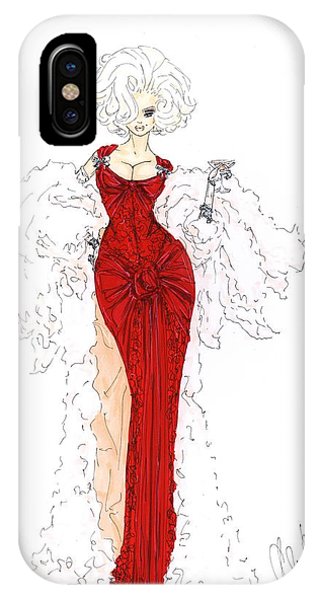 320x600 Fashion Art Red Dress Drawing - Red Dress Drawing