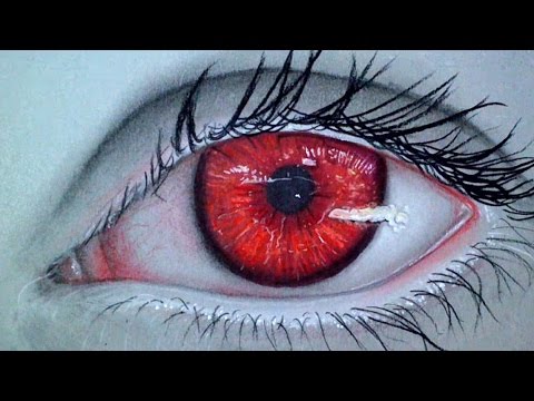 480x360 Realistic Vampire Eye Drawing Time Lapse - Red Eye Drawing
