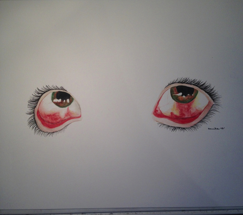 500x441 Red Eyes Via Tumblr On We Heart It - Red Eye Drawing