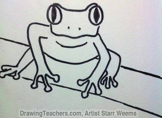 550x400 How To Draw A Tree Frog - Red Eyed Tree Frog Drawing