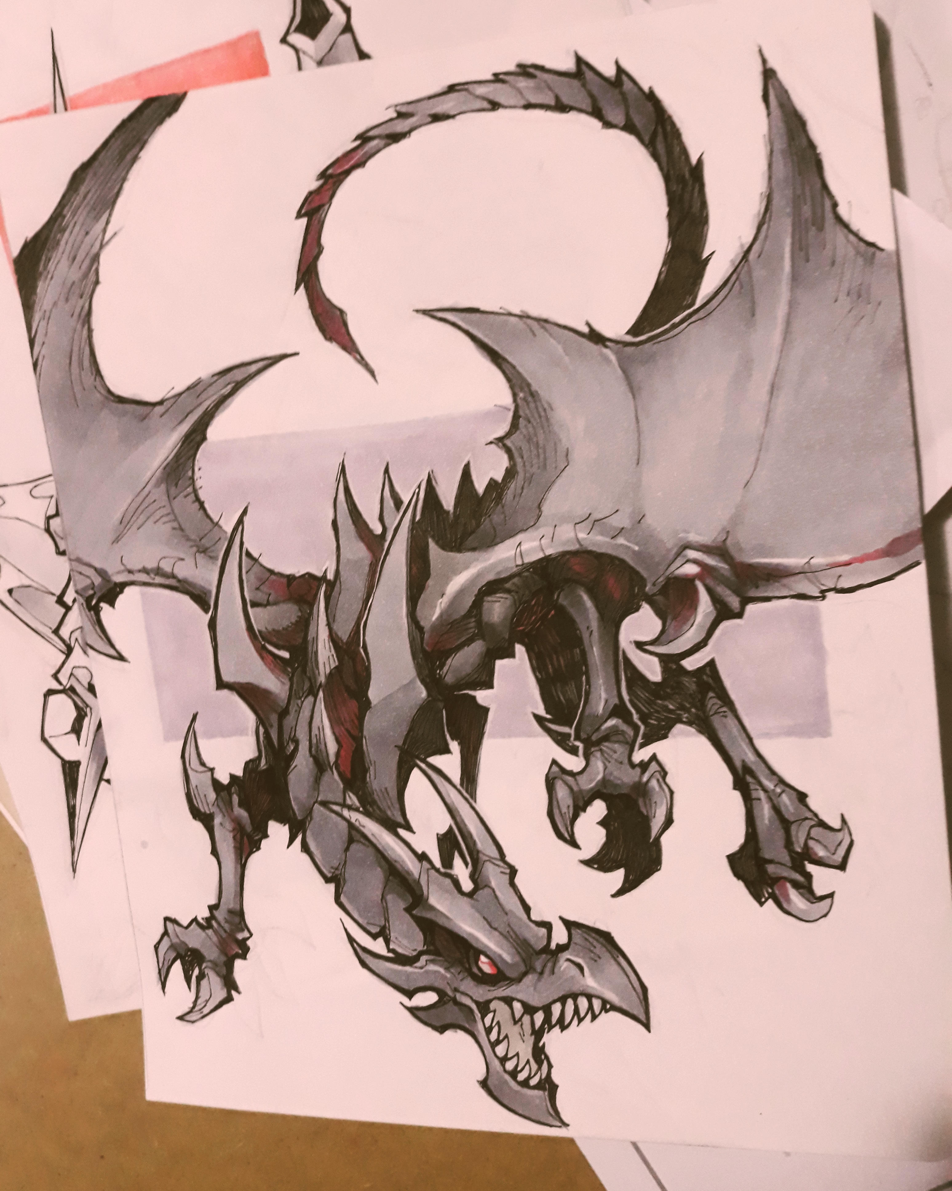 3096x3870 Oc Artnow I Made Red Eyes Black Dragon! - Red Eyes Black Dragon Drawing