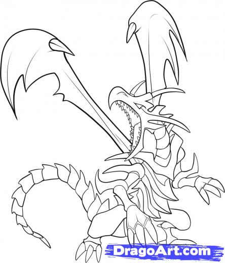 444x520 learn how to draw red eyes black dragon, cartoons, cartoons, draw - Red Eyes Black Dragon Drawing