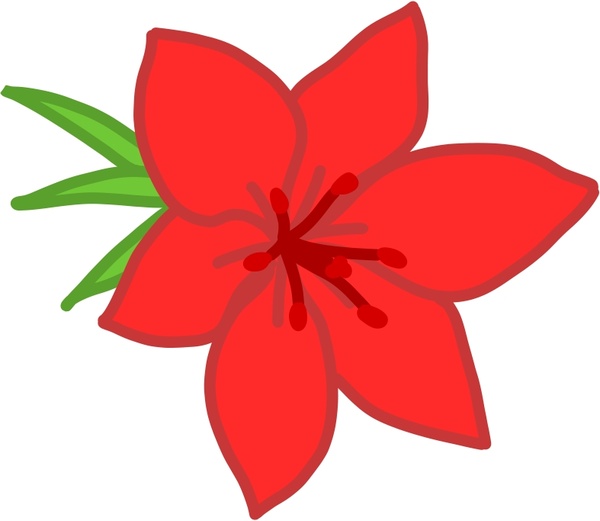 600x521 red flower free vector in open office drawing - Red Flower Drawing