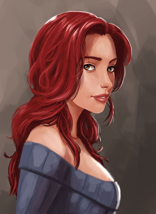 640x879 Art And Inspiration Art, Red Hair, Portrait - Red Hair Drawing