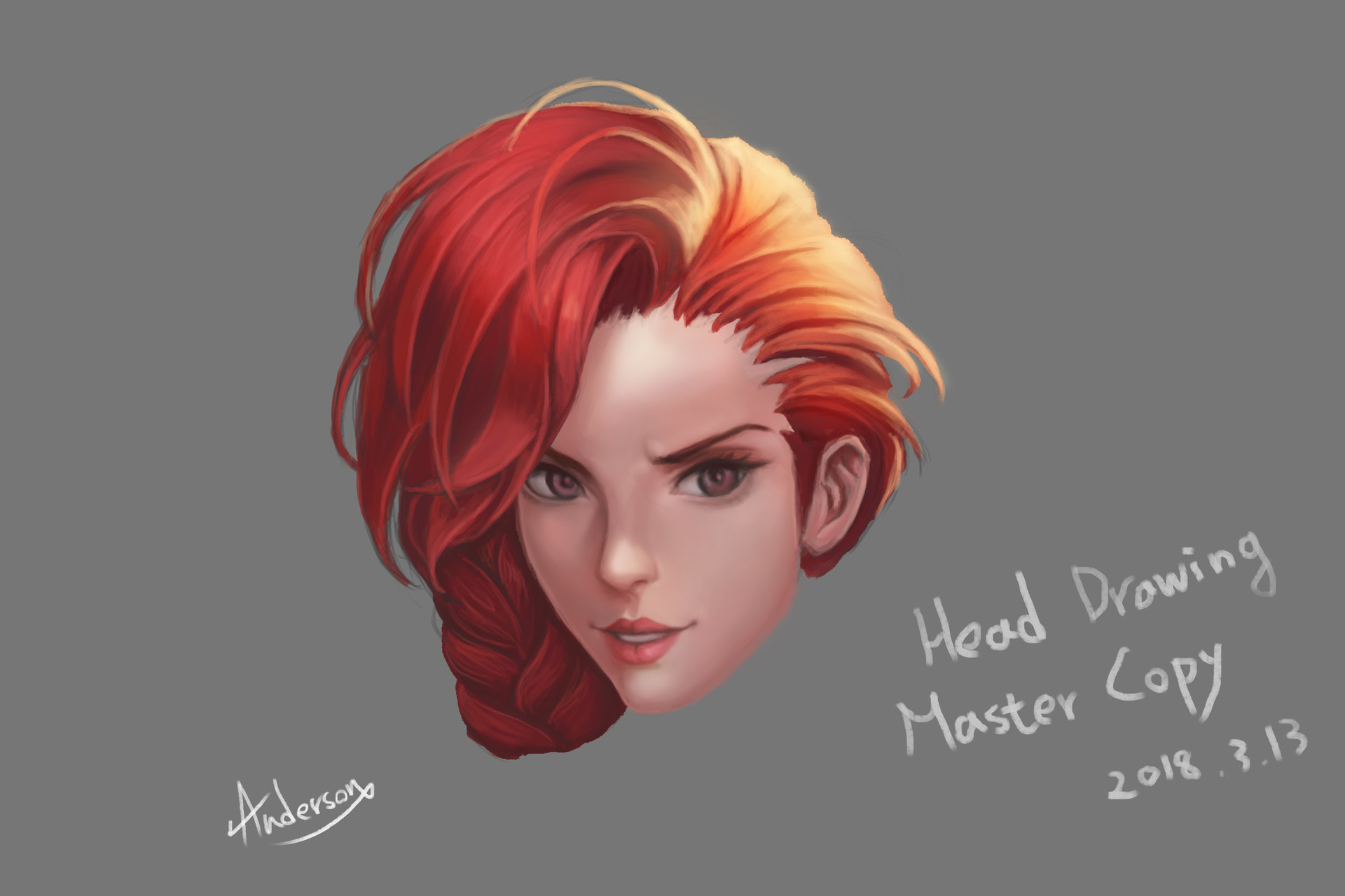 1920x1280 Artstation - Red Hair Drawing