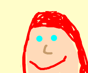 300x250 Anime Girl With Red Hair And Blue Eyes Drawing - Red Hair Drawing