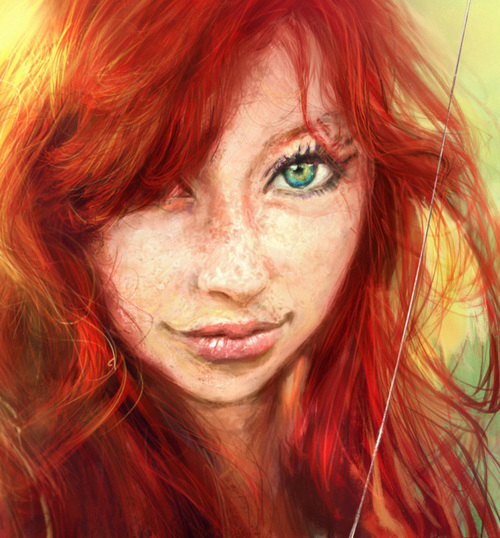 500x538 Redhead Draw - Red Hair Drawing