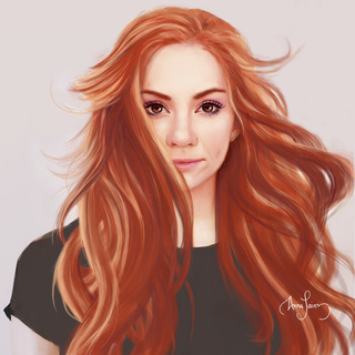 320x320 ashleigh maree ross digital portrait - Red Hair Drawing
