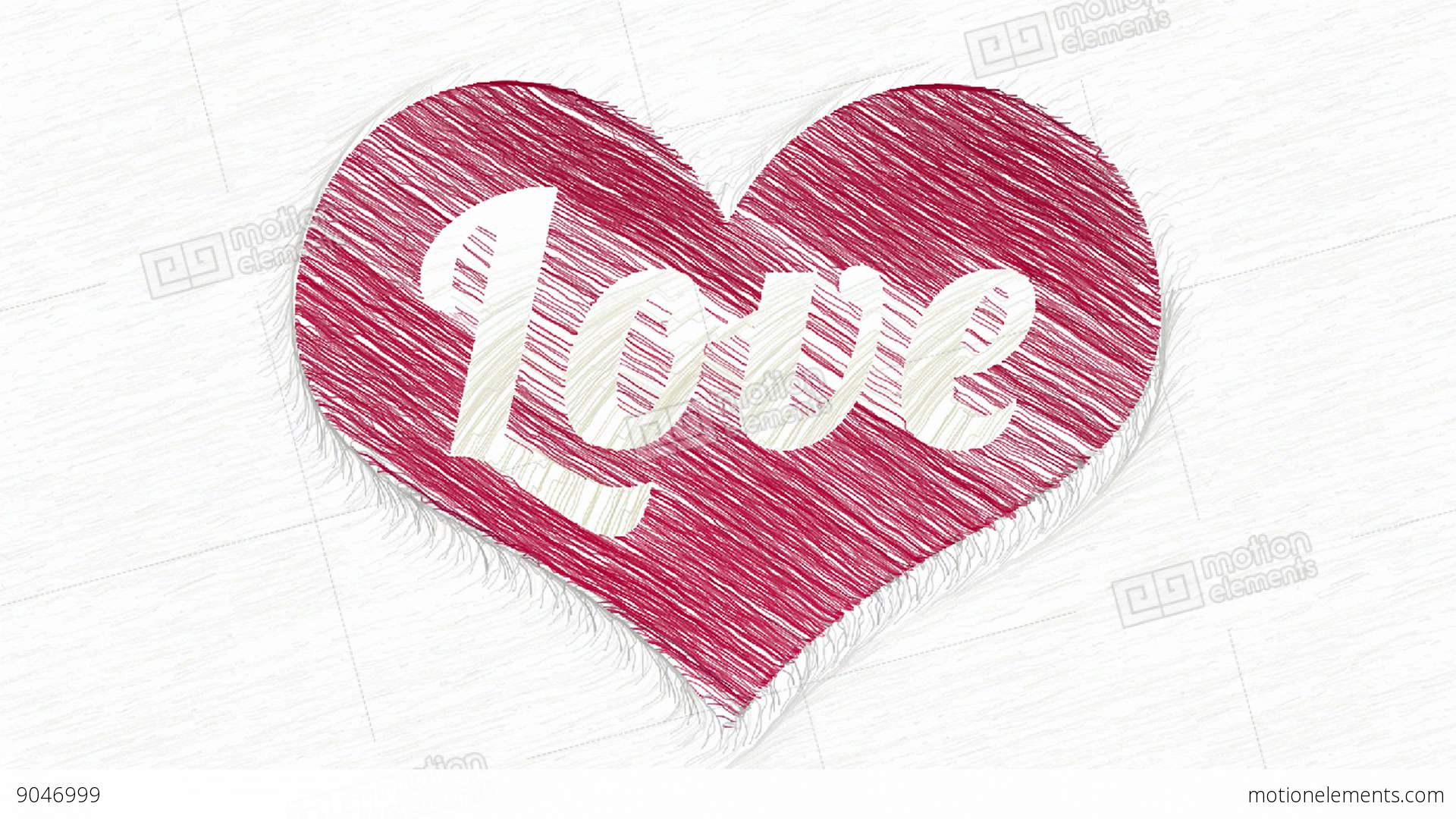 1920x1080 drawing love inside red heart animation stock animation - Red Heart Drawing