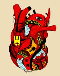 200x255 Human Heart Drawing - Red Heart Drawing