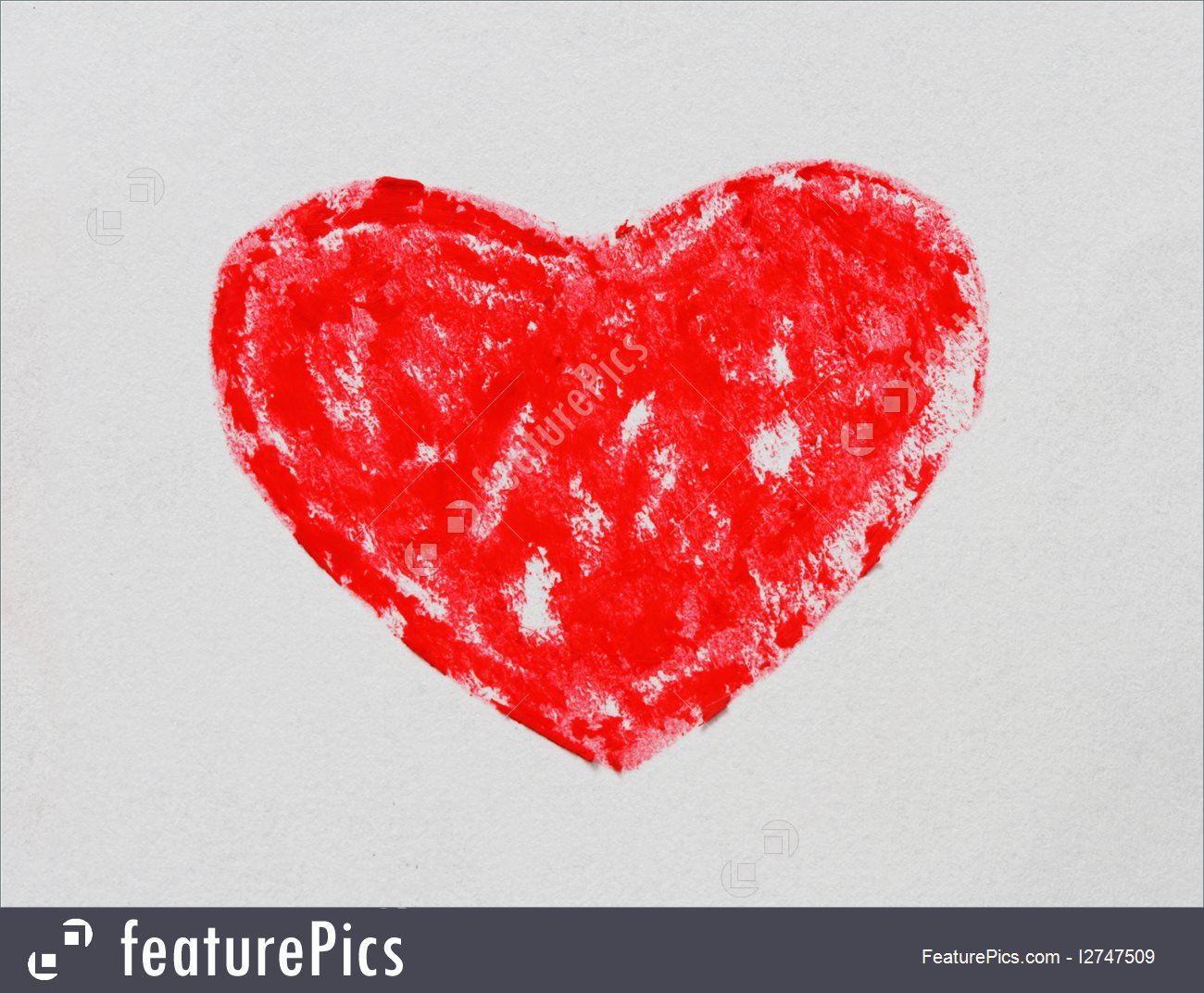 1300x1072 picture of red crayon heart drawing - Red Heart Drawing