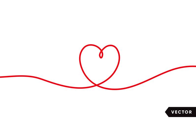 796x490 Continuous One Line Drawing Of Red Heart Isolated On White - Red Line Drawings