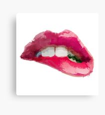 210x230 Red Lips Drawing Canvas Prints Redbubble - Red Lips Drawing