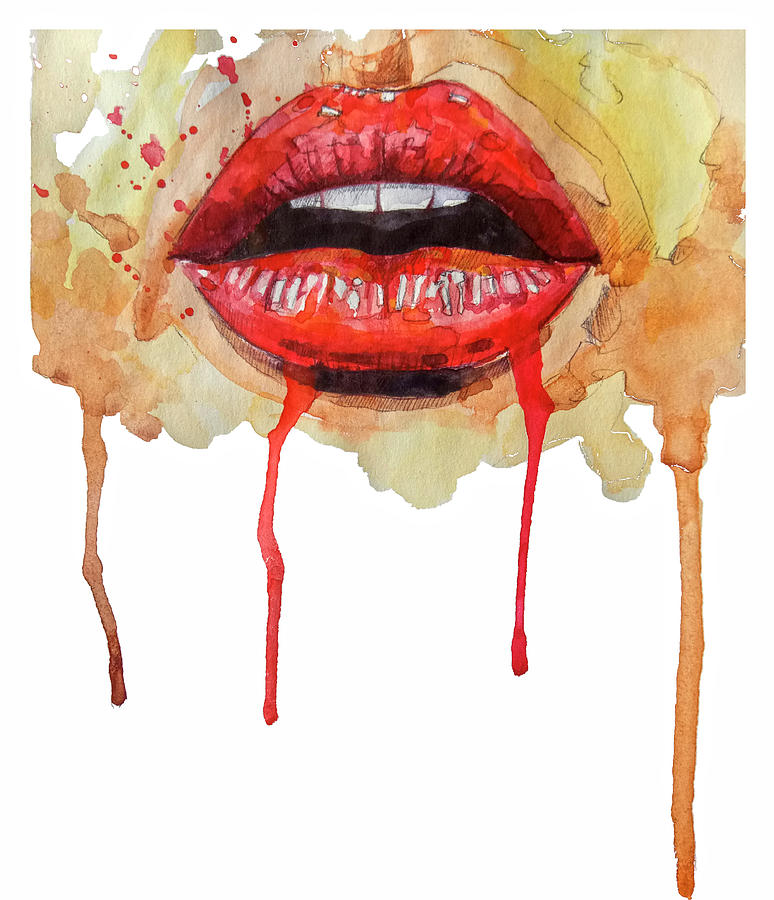 774x900 Red Lips Drawing - Red Lips Drawing