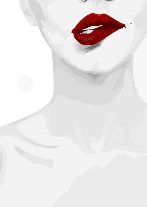 498x700 drawing kiss lips neck red lips breerym - Red Lips Drawing