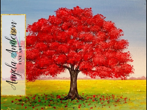 480x360 How To Paint Red Oak Tree Fall Landscape Full Length Live - Red Oak Tree Drawing