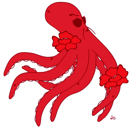 428x418 Octopus Melu Bk - Red Octopus Drawing