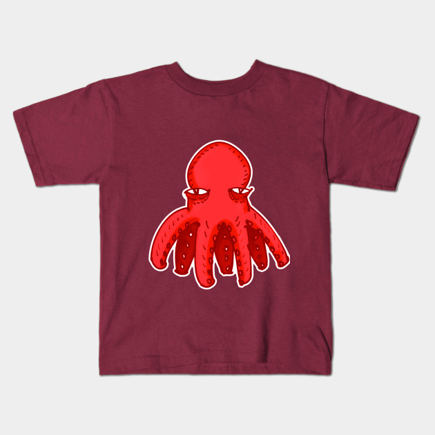 630x630 Red Octopus Cartoon Style Funny Illustration - Red Octopus Drawing