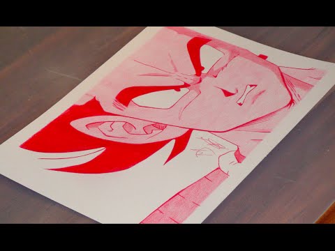 480x360 Vegeta Pen Drawing - Red Pen Drawing