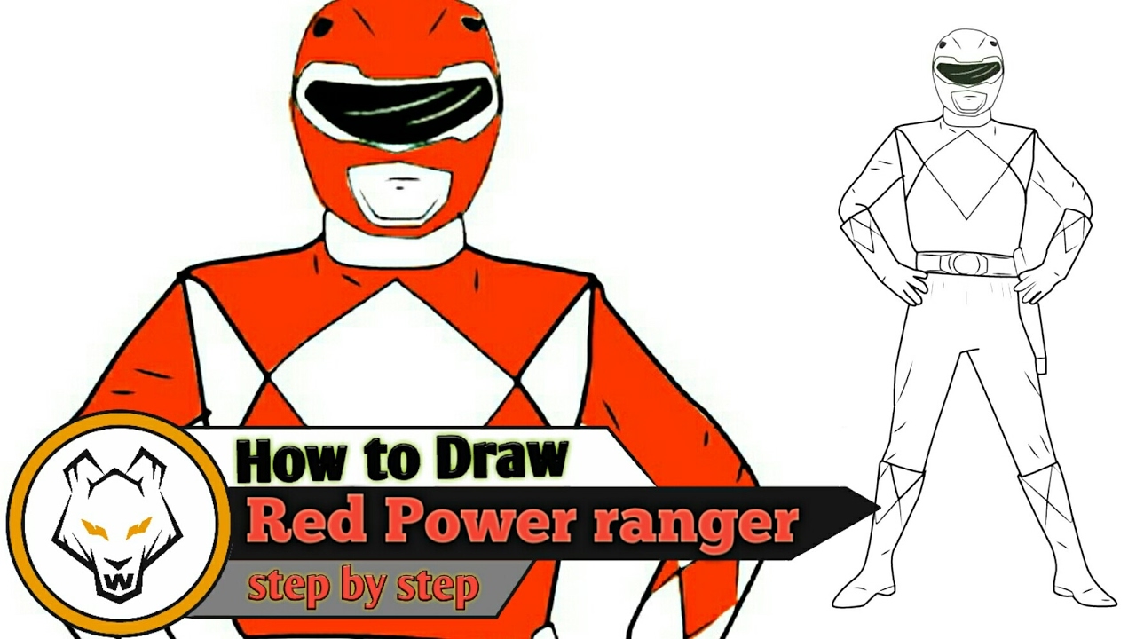 1280x720 red power ranger step - Red Power Ranger Drawing