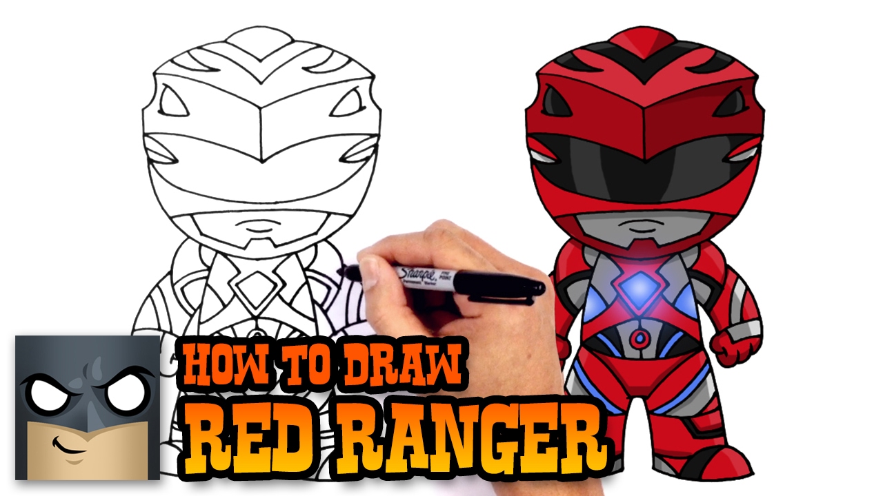 1280x720 how to draw red ranger power rangers - Red Power Ranger Drawing