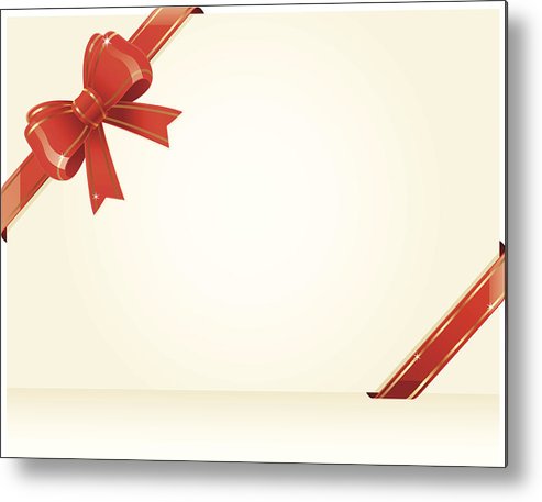 493x457 red ribbon and bow around blank paper metal print - Red Ribbon Drawing