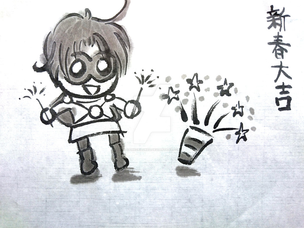 1032x774 red robin lunar new year ink drawing style fanart - Red Robin Drawing