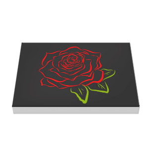 307x307 Red Rose Drawing Art Wall - Red Rose Drawing