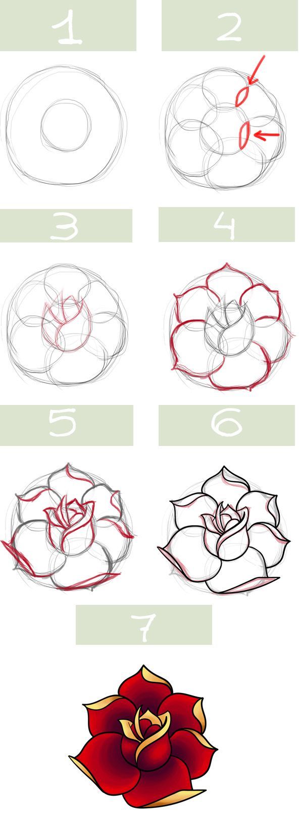 600x1620 Best How To Draw Roses Ideas Flower Drawing Tutorials, Art - Red Rose Drawing Step Step
