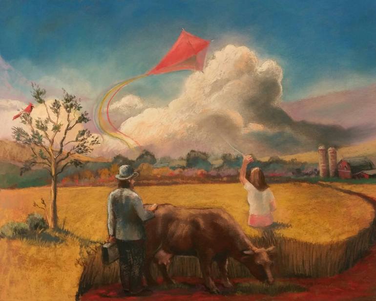 770x616 Red Kite Drawing - Red Vines Drawing