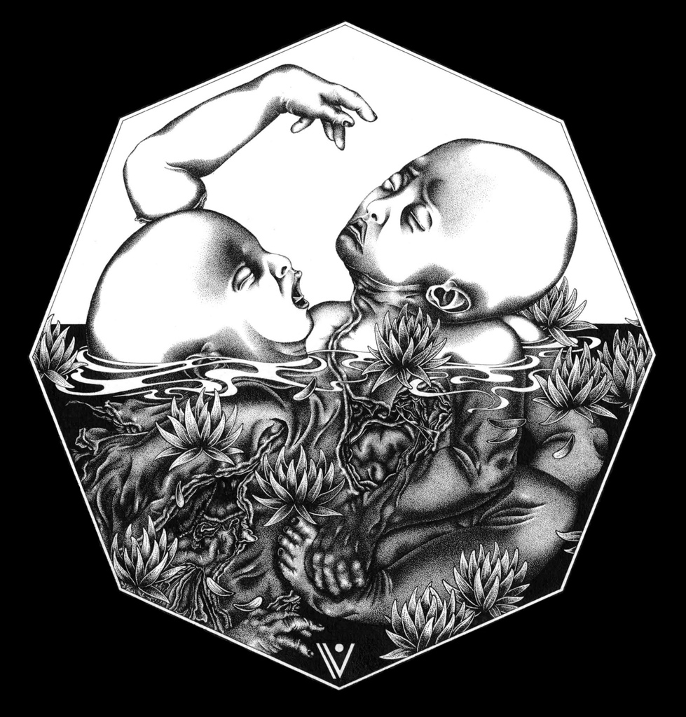 979x1024 vinyl pulse feminamorphe group show - Red Vines Drawing