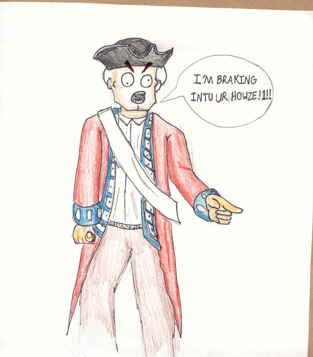 1076x1227 Red Coat Drawing - Redcoat Drawing