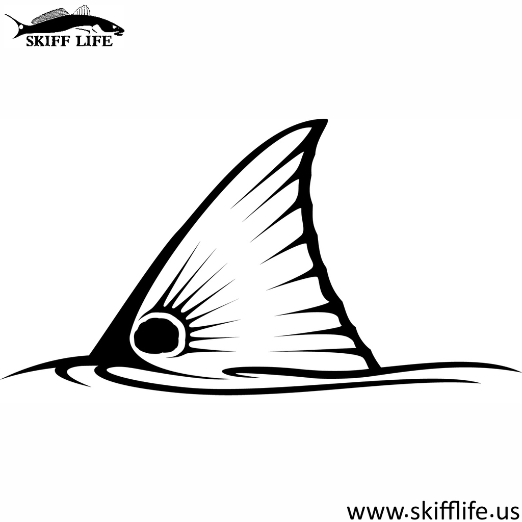 1024x1024 Redfish Tail Decal In Black - Redfish Drawing
