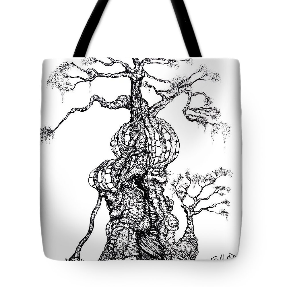 1000x1000 redwood tree castle drawing tote bag for sale - Redwood Drawing