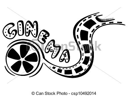 450x338 cinema sketched text cinema over camera film and reel - Reel Drawing