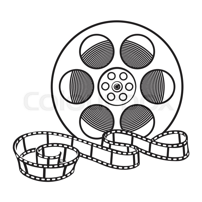 800x800 classical motion picture, cinema film stock vector colourbox - Reel Drawing
