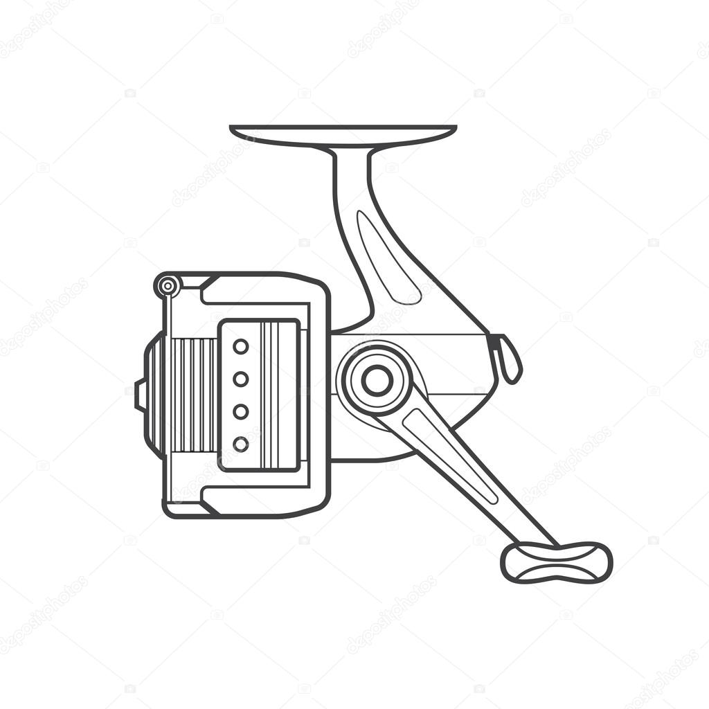 1024x1024 fishing drawing fishing reel for free download - Reel Drawing