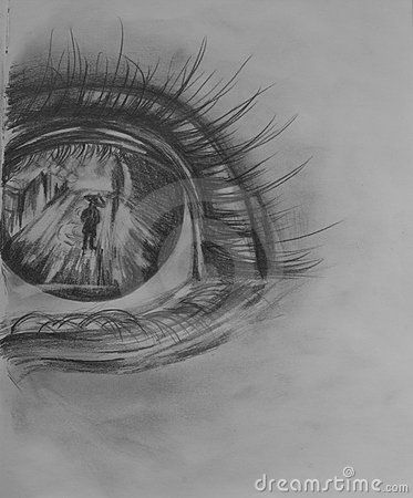 373x450 eye reflection drawing eye royalty free stock photography - Reflection Drawing