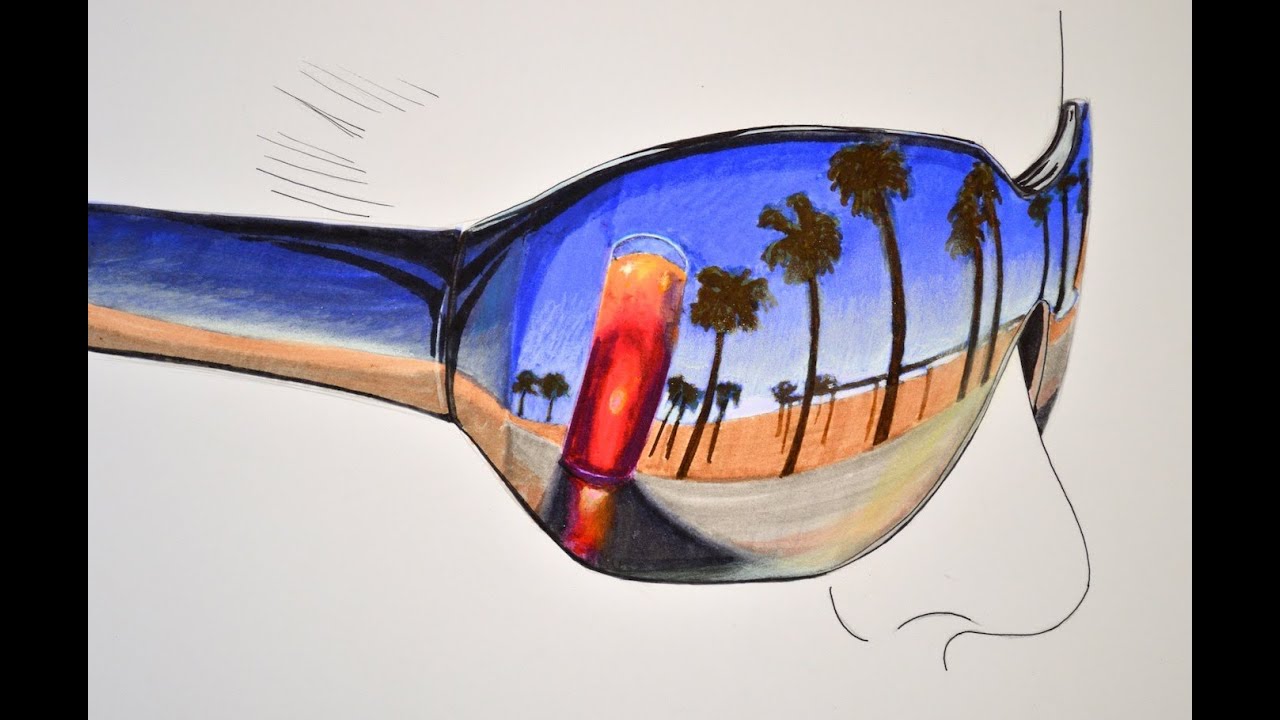 1280x720 how to draw a reflection on sunglasses - Reflection Drawing